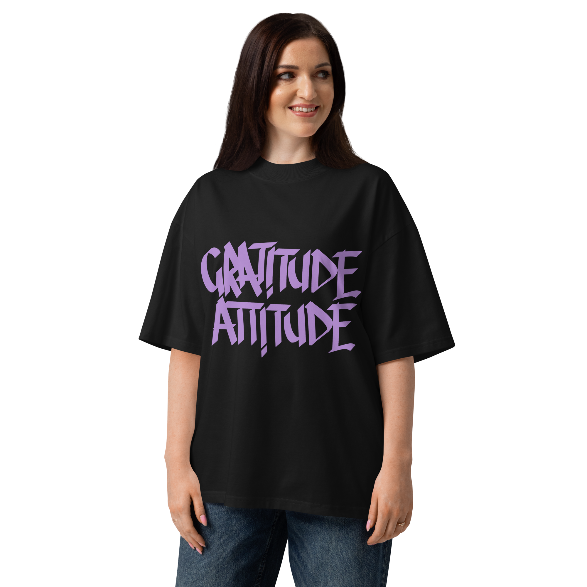 Unisex organic oversized high neck t-shirt