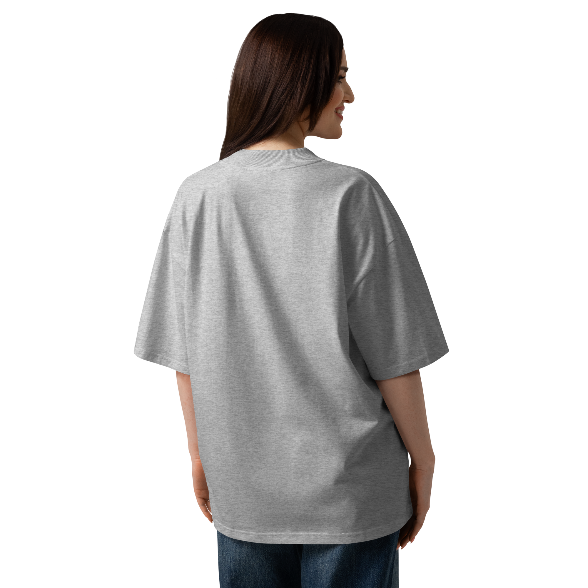 Unisex organic oversized high neck t-shirt