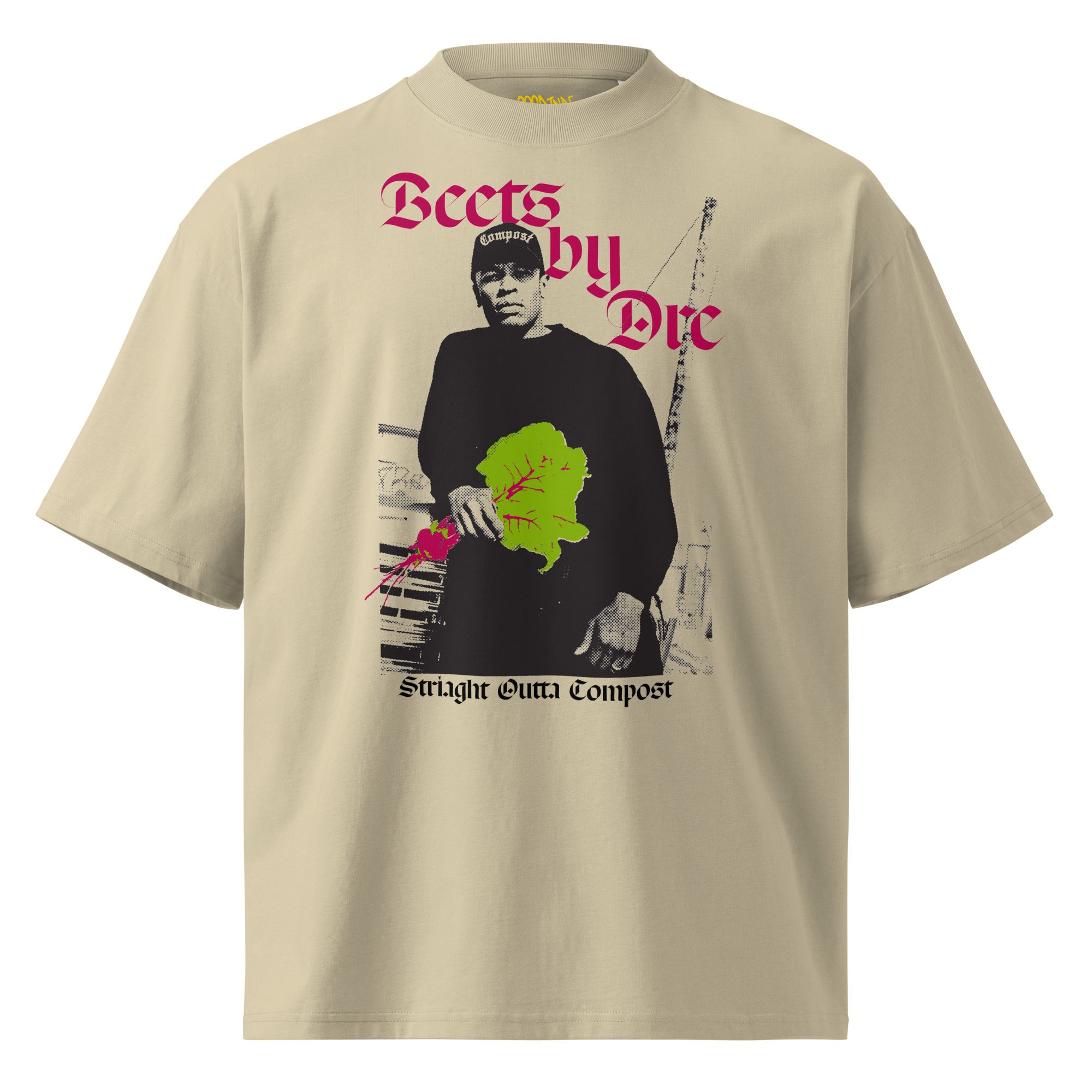 Beets by DRE. Unisex organic oversized high neck t-shirt
