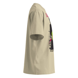 Unisex organic oversized high neck t-shirt